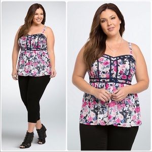 Floral Chiffon Babydoll Cami Top